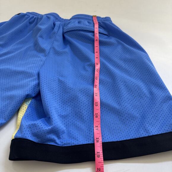 PUMA Men's Scholarship Basketball Shorts Bluemazing Large Mesh COLORBLOCK Y2K - Picture 8 of 11